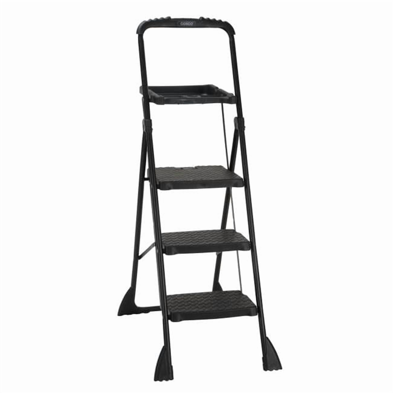 Cosco  60.98 x 21.65 x 3.31 in. 250 lbs Capacity 3 Step Steel Folding Step Stool  Black - Pack of 2