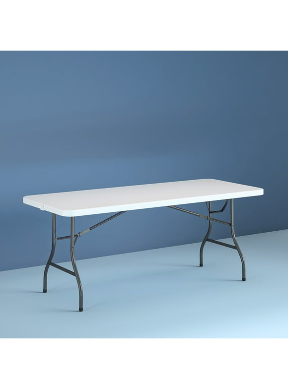 Cosco 8 Foot Centerfold Folding Table, White