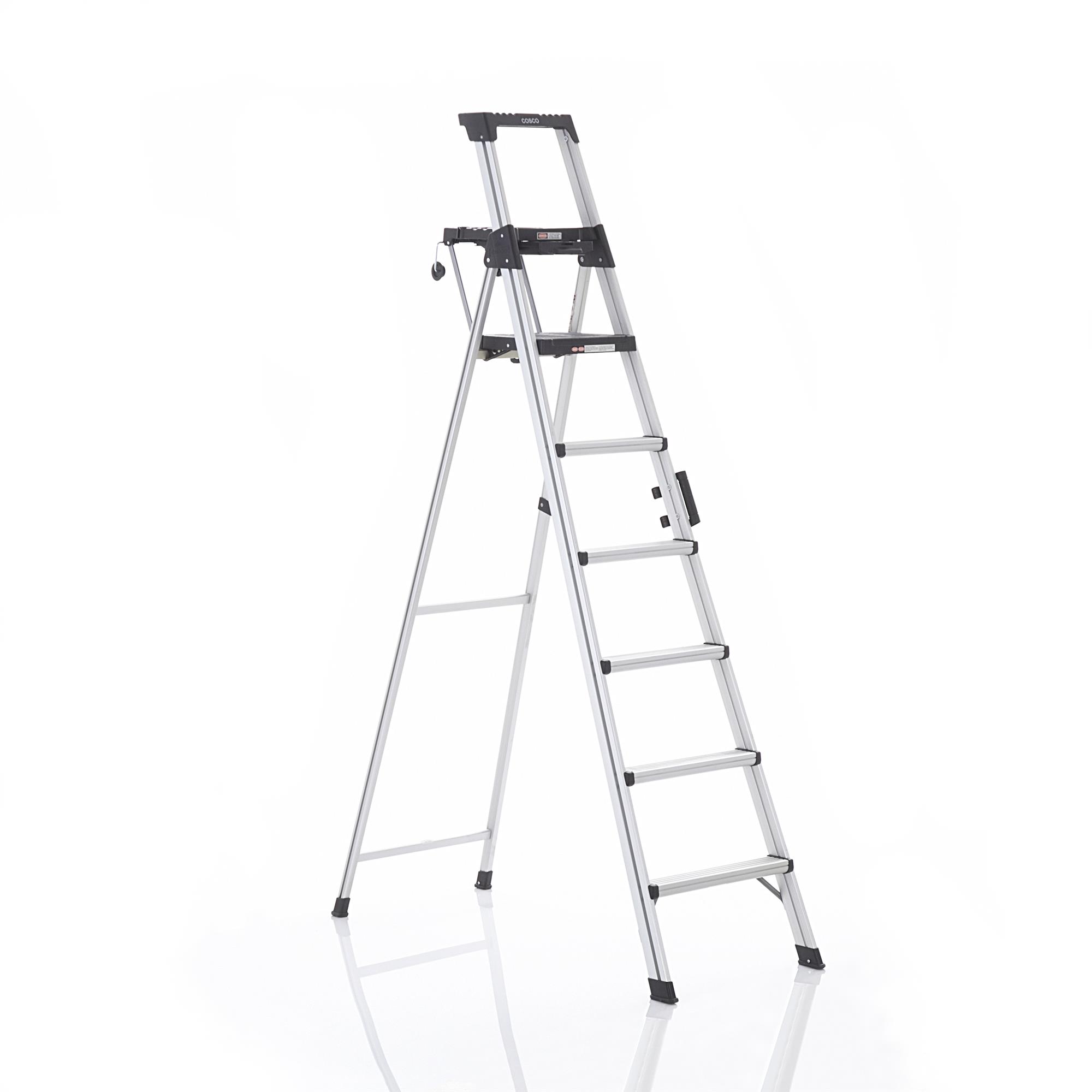 Cosco 8 Ft. Signature Series Aluminum Folding Step Ladder 300 Lb. Type IA (12 Ft. Max Reach) - image 1 of 9