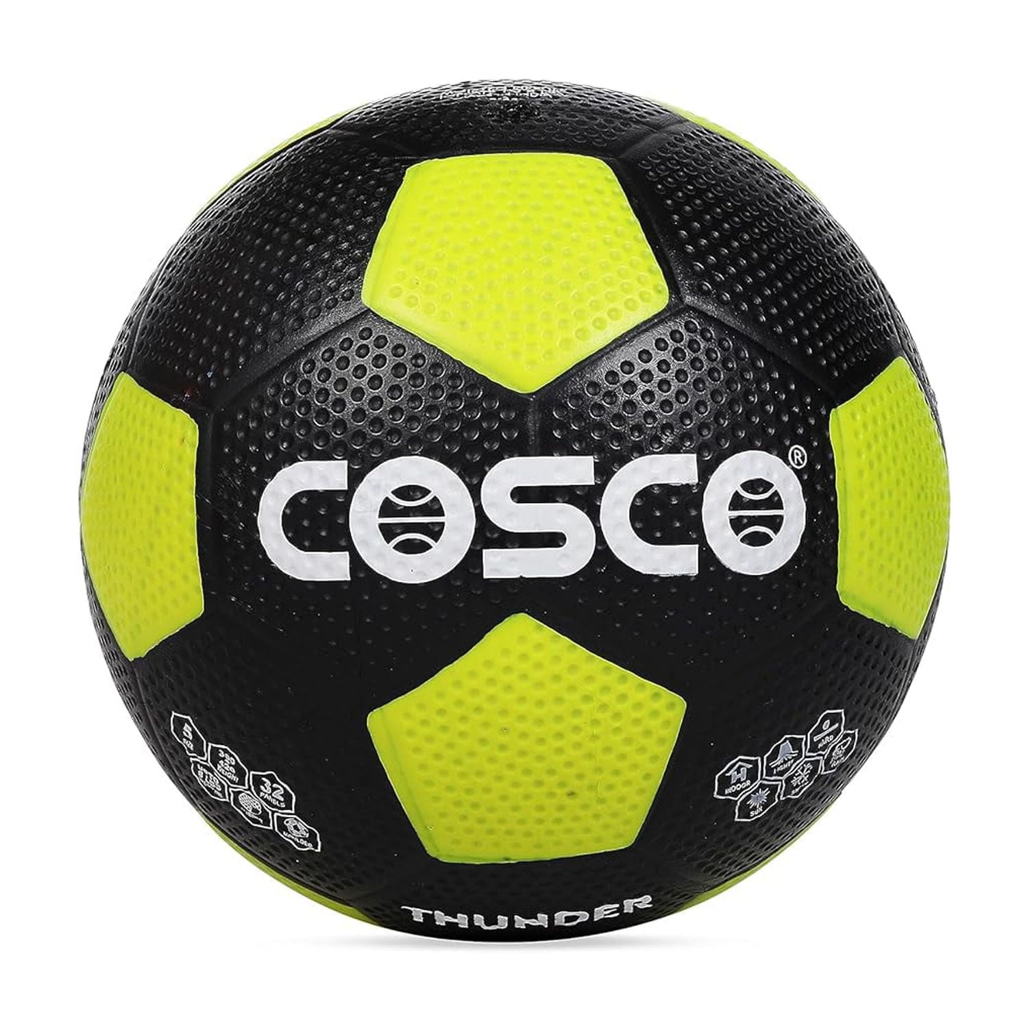 Cosco Cotton Thunder Rubber Moulded Football | Size 5 Multicolor | 3 Layers Of Poly Cotton For Added Durability & Stability