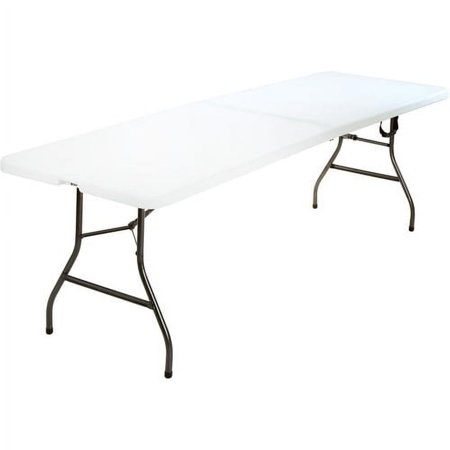 Cosco Fold-in-Half Blow Molded Table - Rectangle Top - Four Leg Base - 4 Legs - 30" Table Top Width x 96" Table Top Depth - 29.25" Height - White | Bundle of 10 Each