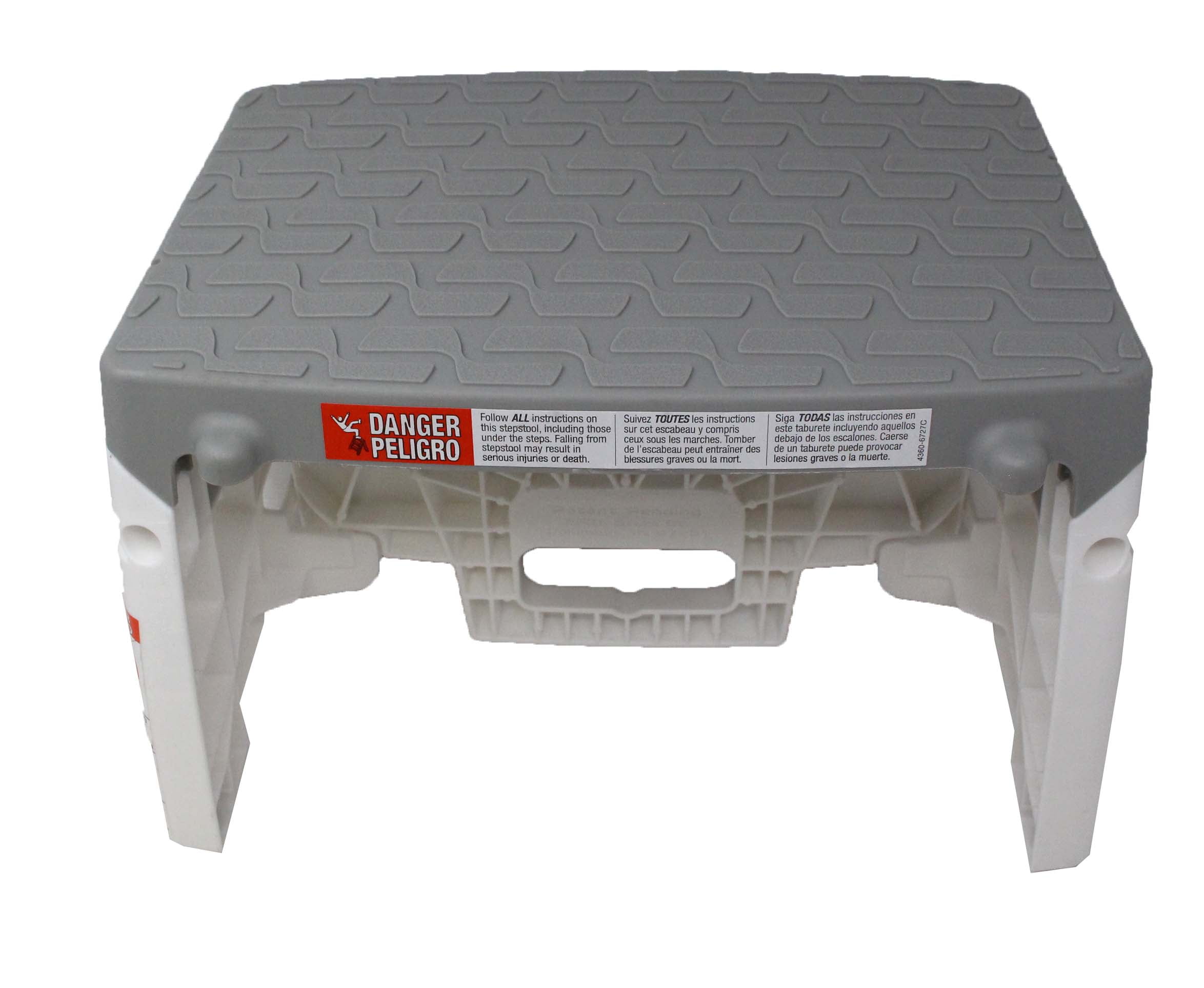 Cosco Folding 1Step Stool 300LB Capacity White/Grey