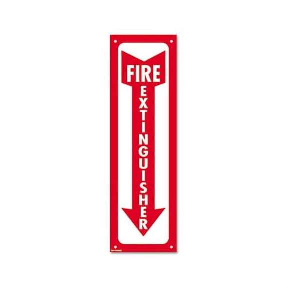 Cosco Glow-In-The-Dark Safety Sign Fire Extinguisher 4 x 13 Red 098063