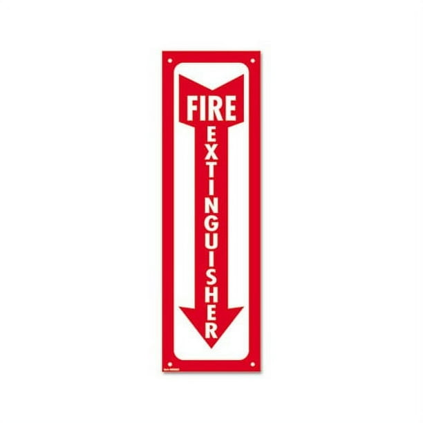 Glow-In-The-Dark Safety Sign, Fire Extinguisher, 4 x 13, Red Glow-In-The-Dark Safety Sign, Fire Extinguisher, 4 x 13, Red