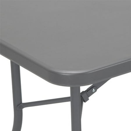 COSCO 6 ft Fold-in-Half Banquet Table w/Handle, 6ft, Grey