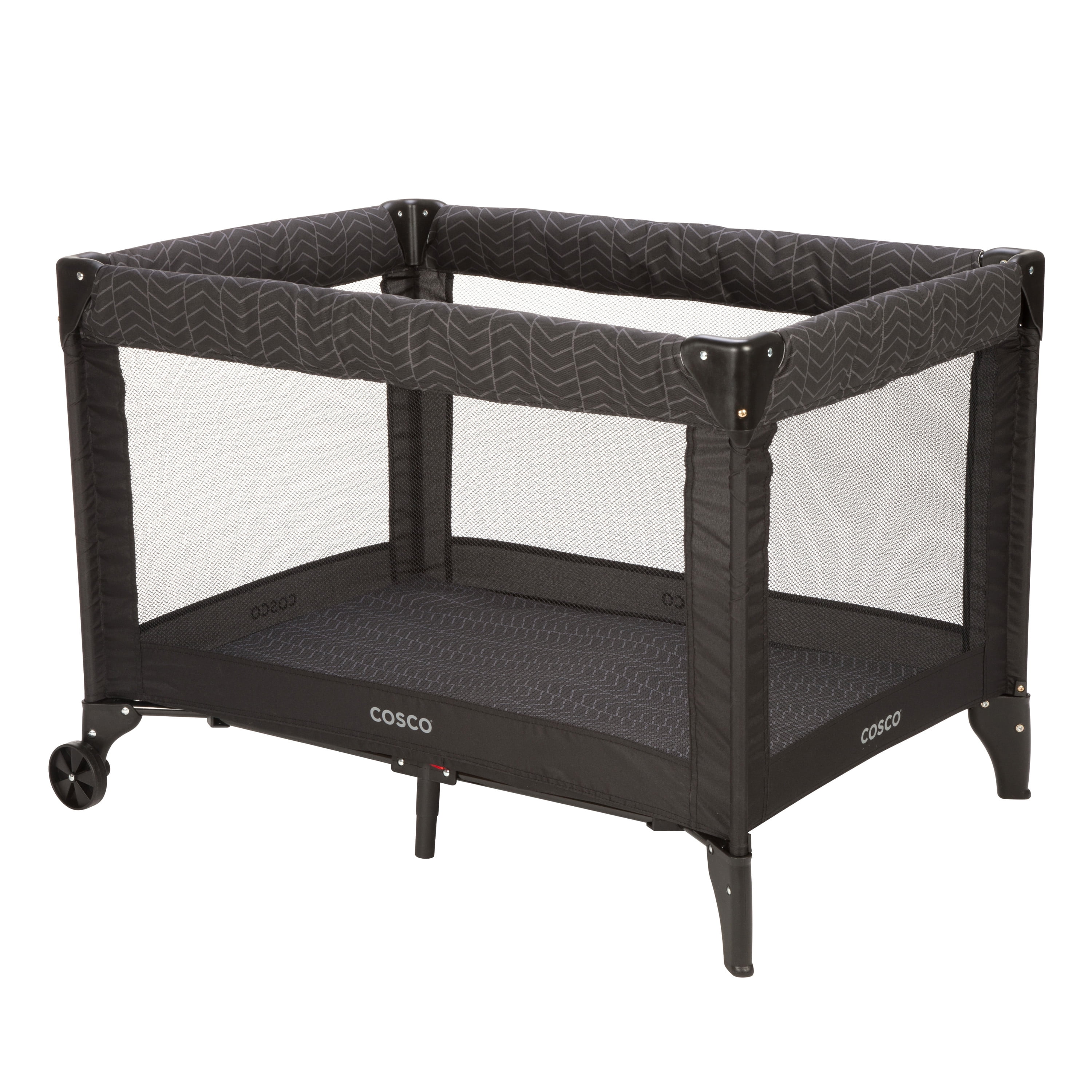 Open Box Cosco Kids Deluxe Funsport Portable Compact Play Yard, Black Arrows, Infant
