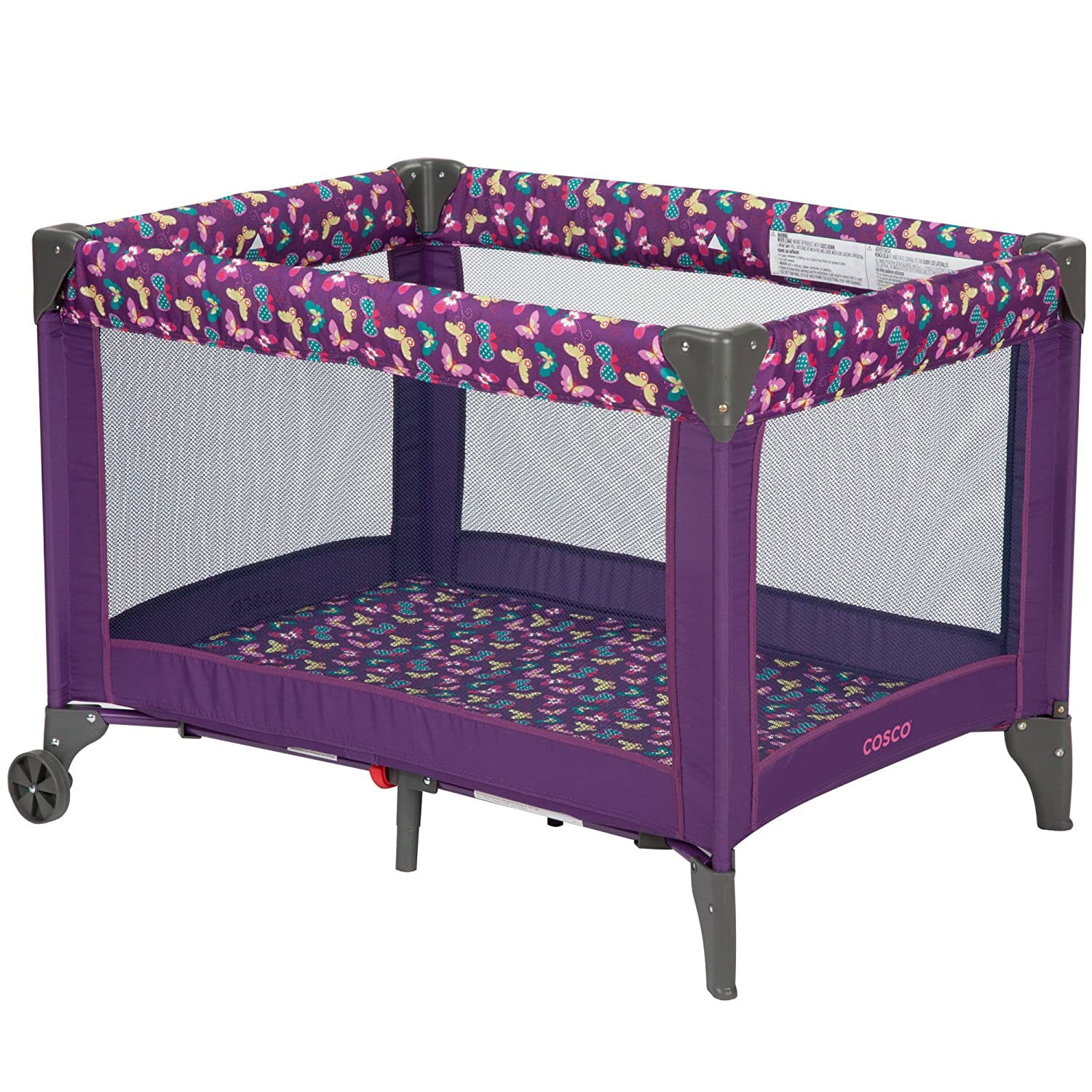 Walmart Coupons of Cosco Kids Funsport Portable Compact Baby Play Yard, Butterfly Twirl, Infant