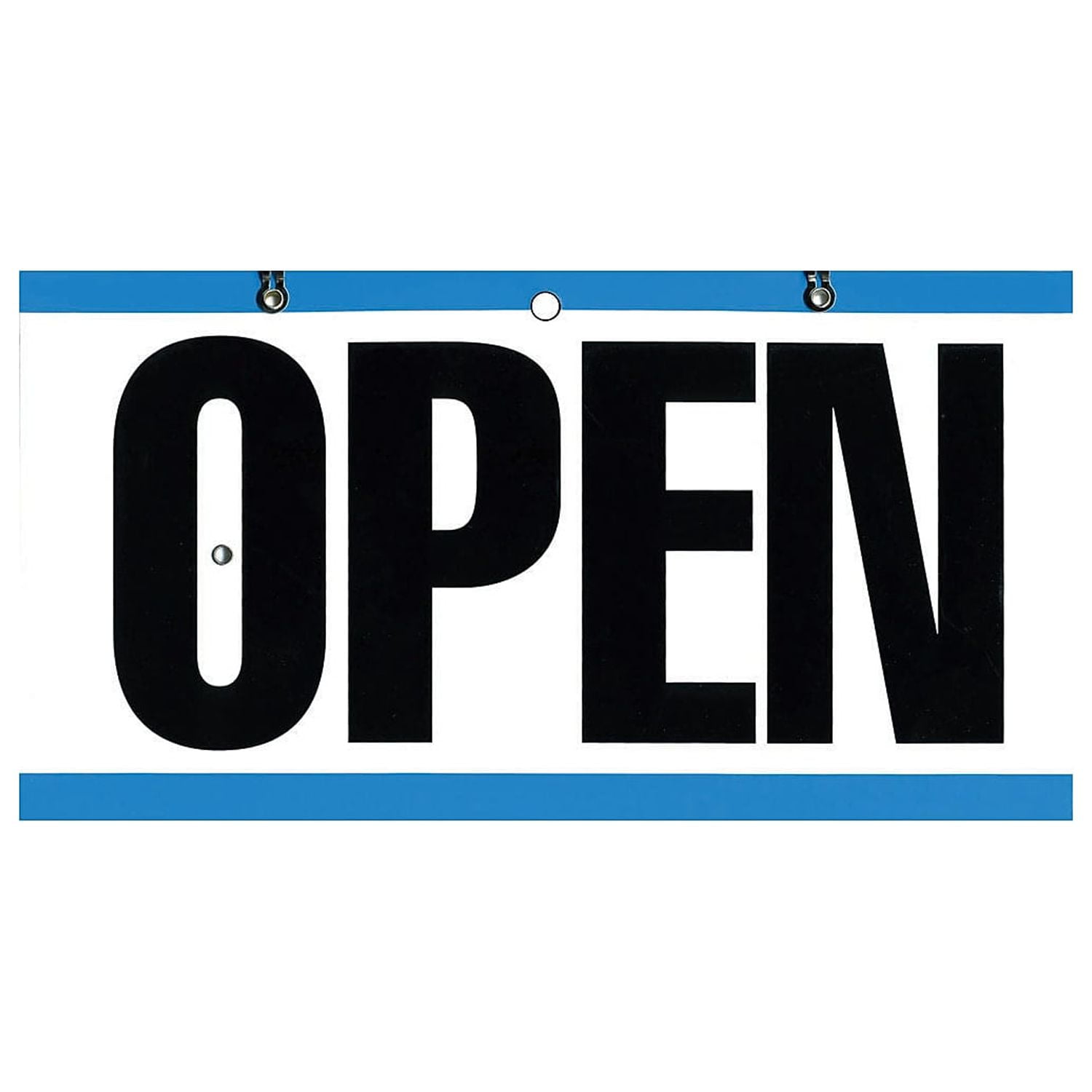 Open/Closed Outdoor Sign, 11.6 x 6, Blue/White/Black Open/Closed Outdoor Sign, 11.6 x 6, Blue/White/Black