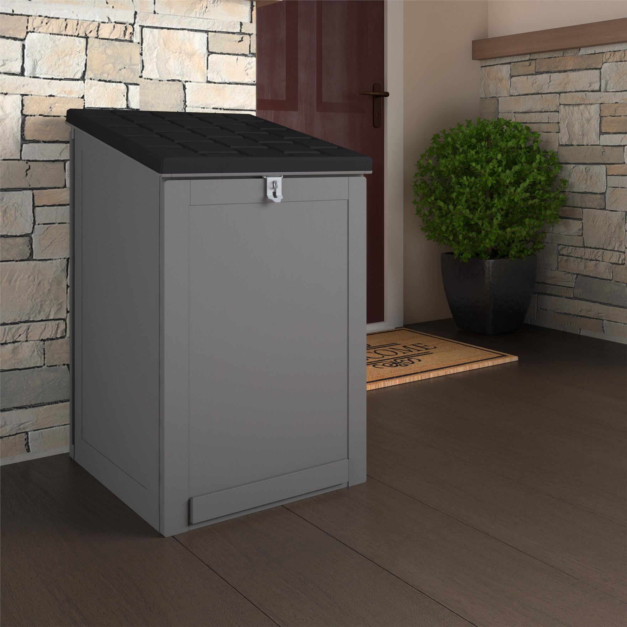 Gray and Black Lockable Outdoor Storage Deck Box