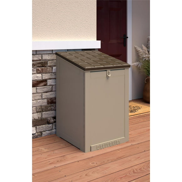 Cosco Outdoor Living BoxGuard, Large Lockable Package Delivery and Storage Box, 6.3 cubic ft, Tan