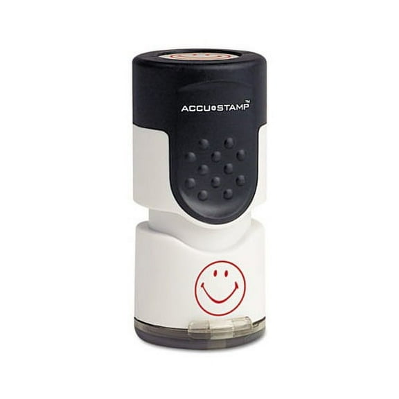 Cosco Pre-inked Red Ink Smiley Face Round Stamp