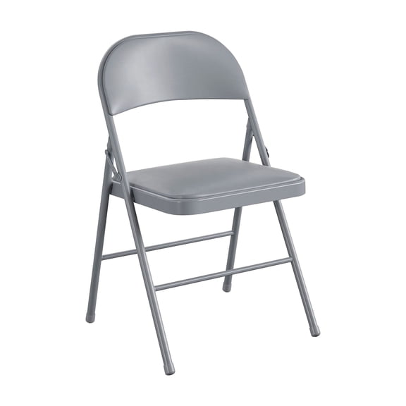 Cosco Premium Gray Vinyl Padded Metal Folding Chair - Pack of 6