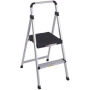 Cosco Lite Solutions 2 Step Stool 11628ABK4 - Foldable, Commercial Use - Silver   Residential Use, Standard Application