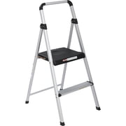 Cosco Lite Solutions 2 Step Stool 11628ABK4 - Foldable, Commercial Use - Silver   Residential Use, Standard Application