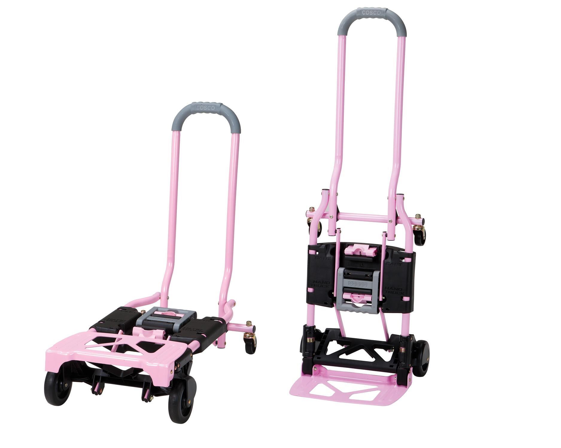 Cosco Shifter Multi-Position Folding Hand Truck and Cart, Pink