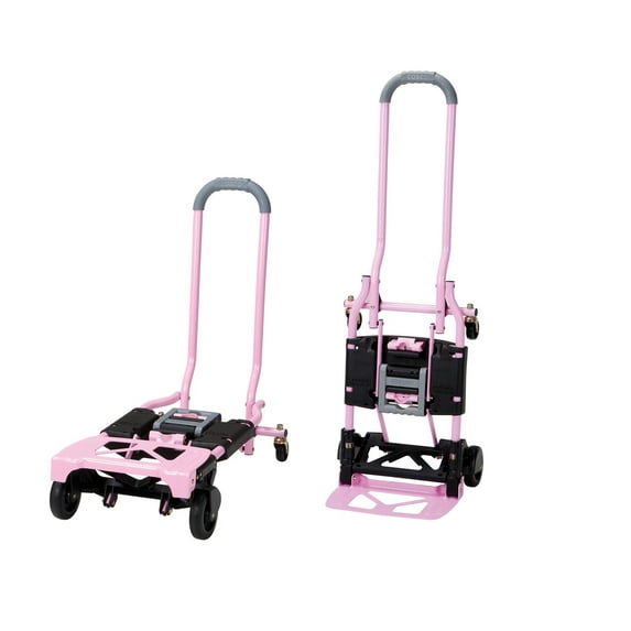 Cosco Shifter Multi-Position Folding Hand Truck and Cart, Pink