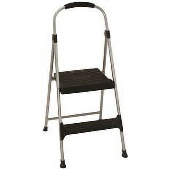 Cosco Signature Series Two-Step Stool, Steel with Plastic Steps