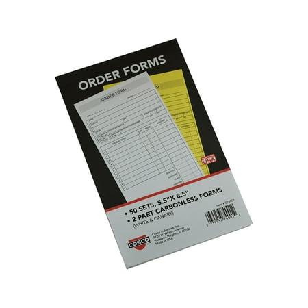 Cosco Script 2-Part Carbonless Work Orders 5.5" x 8.5" 50 Sets/Book (074000)