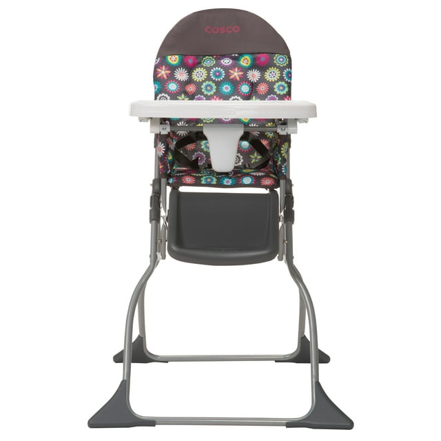 Cosco Simple Fold Full Size High Chair with Adjustable Tray, Bloom