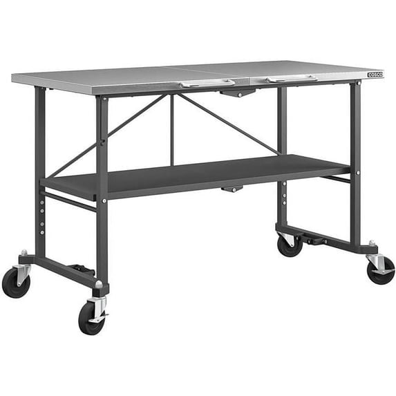 Cosco SmartFold Portable Workbench, Stainless Steel, Gray