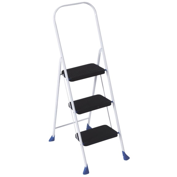 Swivel Three Step Folding Step Stool - Rubber Hand Grip, Foldable, Multicolor Residential Use, Standard Application
