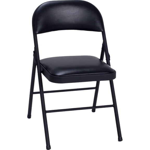 Cosco Vinyl 4-Pack Folding Chair, Black 14993BLK4E