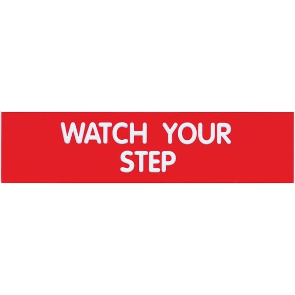 Cosco WATCH YOUR STEP Sign 8" x 2" Red/White 3/Set (098008PK3)