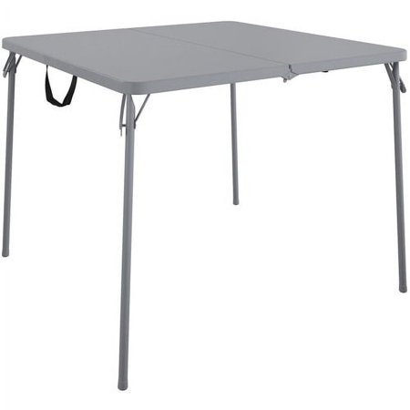 Cosco XL Fold-in-Half Card Table - Four Leg Base - 4 Legs - 38.50" Table Top Width x 38.50" Table Top Depth - 29.50" Height - Gray | Bundle of 10 Each