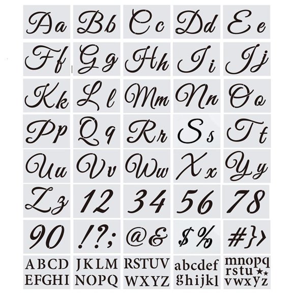 Cosemary 40pcs Alphabet Letter Stencil Reusable Plastic Template for DIY Drawing Painting