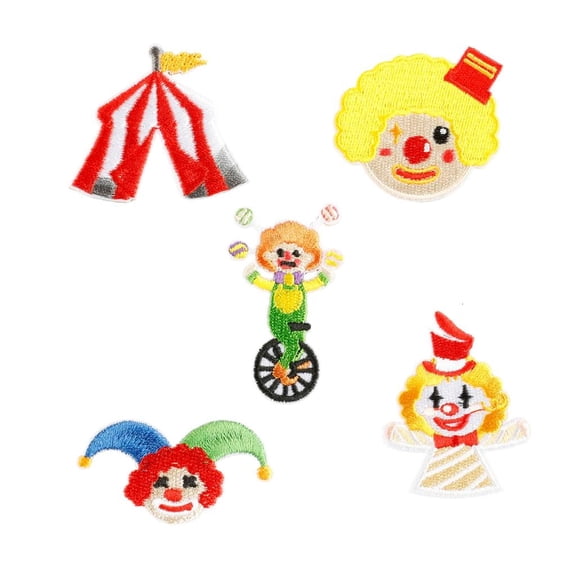 Cosemary 5 Pcs Clown Sewing Patches Iron On Patches Embroidery Patches for Bag Hat