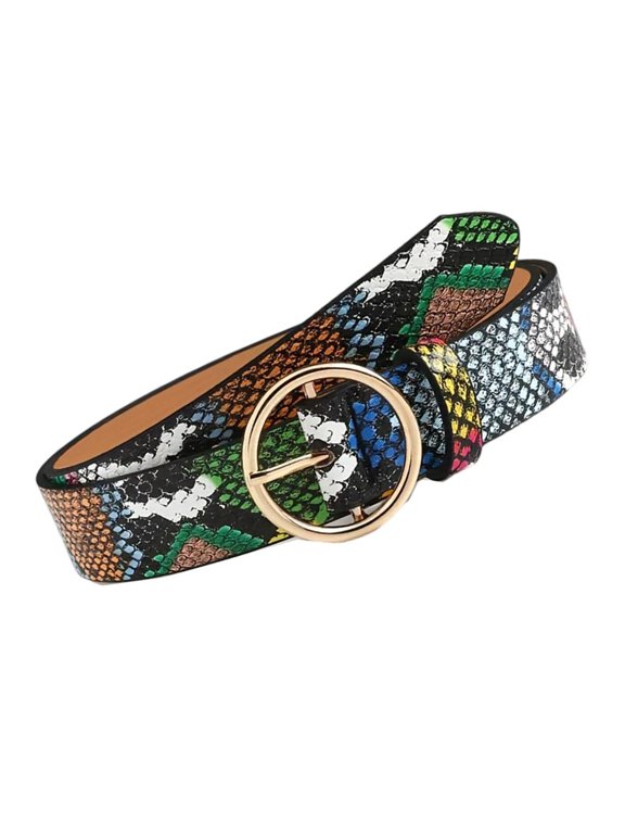 Contemporary Serpents Design PU Waist Belt Adjustable Waistband For Men And Women