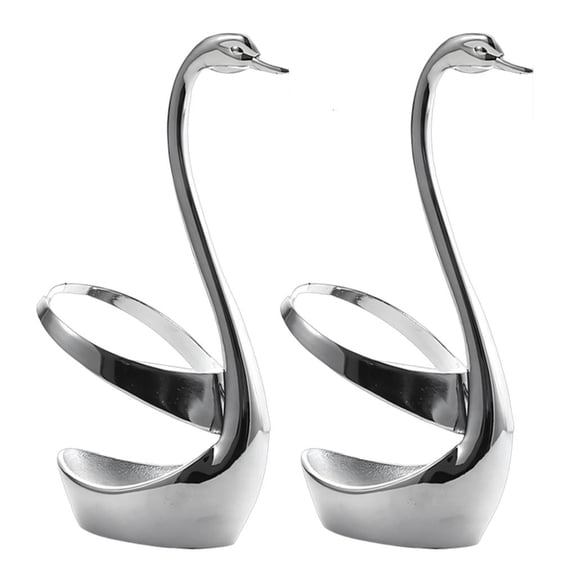 Cosemary Elegant Swanning Shaped Stainless Steel Spoon And Fork Holder Tableware Stand For Kitchen Countertop Decoration
