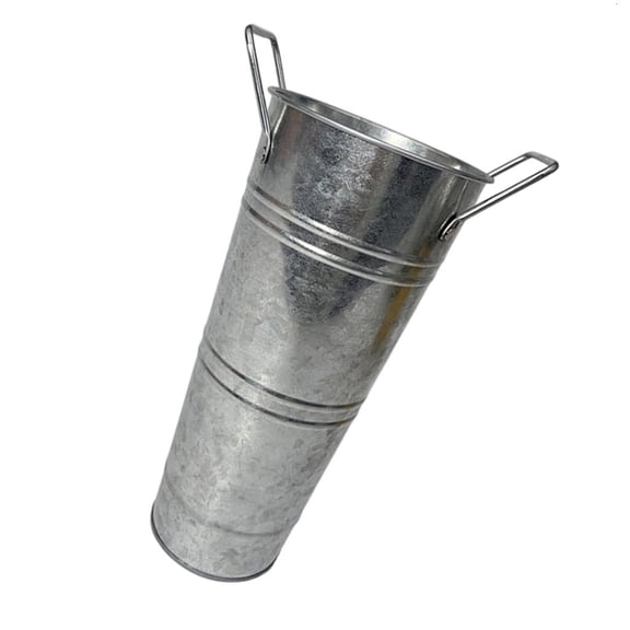 Cosemary Galvanized Metal Vases French Flower Bucket with Handle Rustics Tin Flower Holder