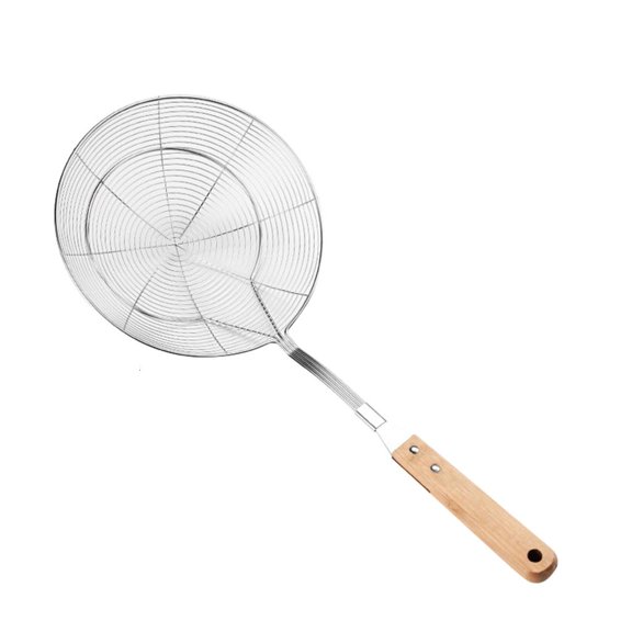 Cosemary Stainless Steel Skimmer Spoon with Wood Handle Wire Spiders Strainer for Straining and Frying Kitchen Cooking Utensils