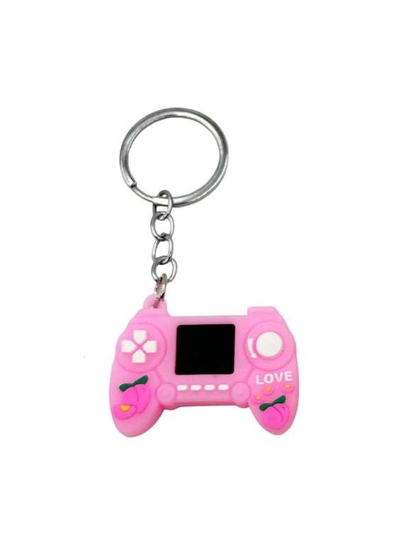 Trendy Fruit Patterned Video Game Inspired Keyring Creative Gamepad Keychain Bag Pendant For Everyday Carry