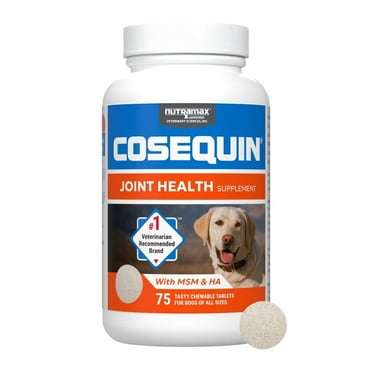 Nutramax Laboratories Cosequin Maximum Strength Joint Health Supplement for Dogs - With Glucosamine, Chondroitin, MSM, and Hyaluronic Acid, 75 Chewable Tablets