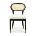 thumbnail image 1 of Cosette Black Dining Chair in Cream Performance Linen, 1 of 2