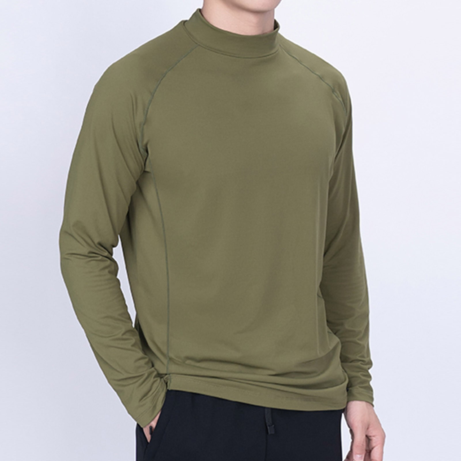 Unique Bargains Men's Pullover Soft Breathable Long Sleeve