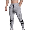 thumbnail image 1 of COSFO Gray Sweatpants for Men Full Taper Joggers Athleisure Drawstring Elastic Waist Colorblock Mens Pants Relaxed Fit, 1 of 7