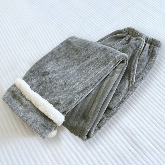 COSFO Gray Women's Pant Casual Solid Comfort Waist Straight Leg Pants Plus Size Loose Pants