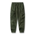 thumbnail image 1 of COSFO Green Tactical Pants for Men Full Carpenter Taper Workwear Solid Elastic Waist Drawstring Mens Pants, 1 of 7