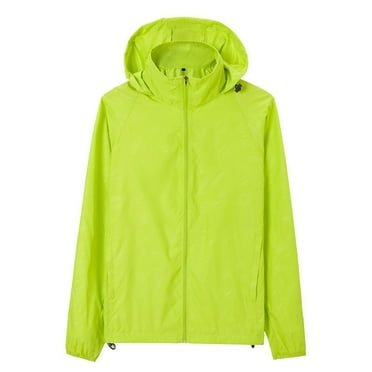 Cosfo Solid Mens Jackets Green Casual Zip Up Lightweight Windbreaker Loose with Pocket Breathable Sun Protection Long Sleeve Hooded Jacket