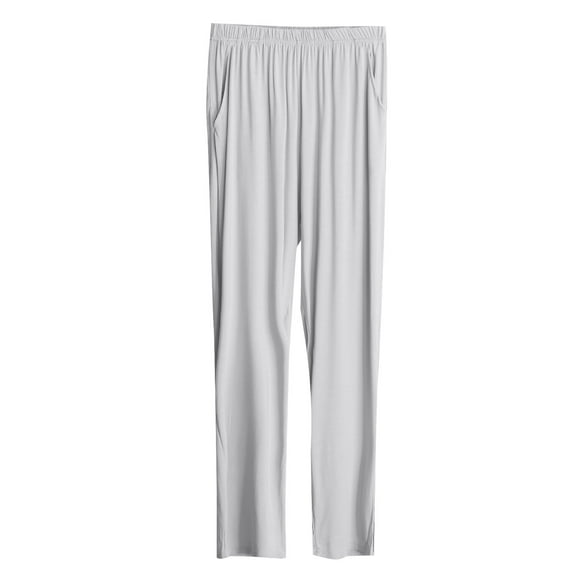 COSFO Sweat Pants for Womens Gray Elastic Waist Casual Solid Straight Leg Pants Loose Pants