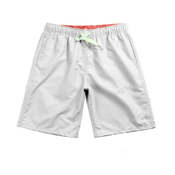 COSFO White Shorts for Men Solid Drawstring Elastic Waist Board Casual Shorts Loose Beach Quick Dry Shorts