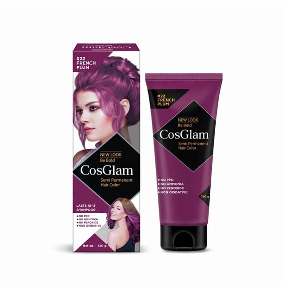 Cosglam Semi Permanent Hair Color Dye, Full Coverage, All Hair Type | French Plum| 4.06 Oz