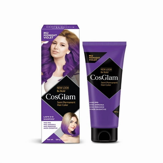 Cosglam Semi Permanent Hair Color Dye, Full Coverage, All Hair Type | Midnight Violet| 4.06 Oz