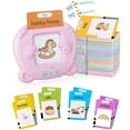 thumbnail image 1 of Cosgrinch Educational Toddler Toy Flashcards Device, 112 PCS Double-Sided Illustrations Words Learning Flash Cards Reader (Pink), 1 of 6