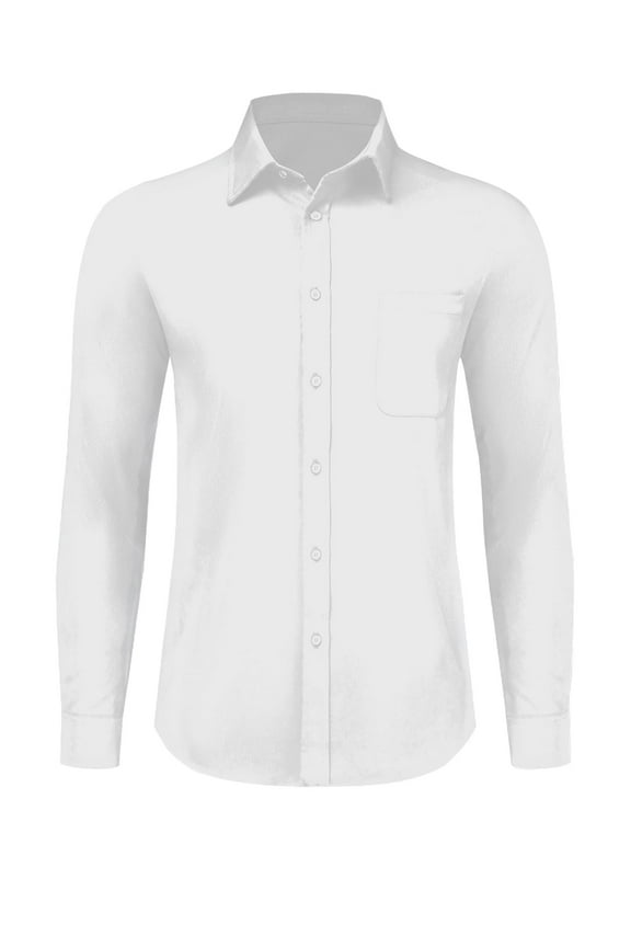 Men's Button Down Dress Shirts Long Sleeve Casual Slim Fit Business Shirt