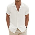 thumbnail image 1 of Coshow Men's Short Sleeve Shirts Button Down Casual Shirt Fashion Textured Summer Beach Top, 1 of 5