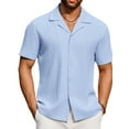 thumbnail image 1 of Coshow Men's Short Sleeve Shirts Button Down Casual Shirt Fashion Textured Summer Beach Top, 1 of 4